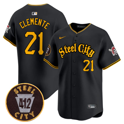 Men's Pittsburgh Pirates 412 Patch Vapor Premier Limited Jersey - All Stitched