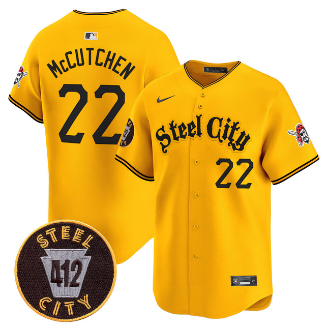 Men's Pittsburgh Pirates 412 Patch Vapor Premier Limited Jersey - All Stitched