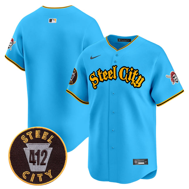 Men's Pittsburgh Pirates 412 Patch Vapor Premier Limited Jersey - All Stitched