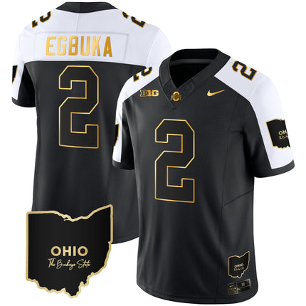 Men's Ohio State Buckeyes 2023 Vapor Limited Gold Jersey - Ohio Patch - All Stitched