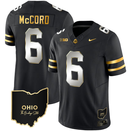 Men's Ohio State Buckeyes 2023 Vapor Limited Gold Jersey - Ohio Patch - All Stitched