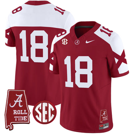 Men's Alabama Crimson Tide Vapor Limited Jersey V6 - Alabama Map - All Stitched