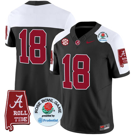 Men's Alabama Crimson Tide Rose Bowl Patch Vapor Limited Jersey - All Stitched