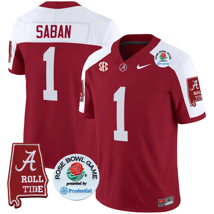 Men's Alabama Crimson Tide Rose Bowl Patch Vapor Limited Jersey - All Stitched