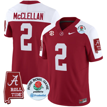 Men's Alabama Crimson Tide Rose Bowl Patch Vapor Limited Jersey - All Stitched