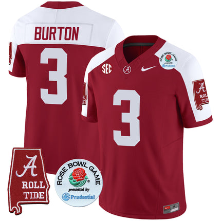 Men's Alabama Crimson Tide Rose Bowl Patch Vapor Limited Jersey - All Stitched