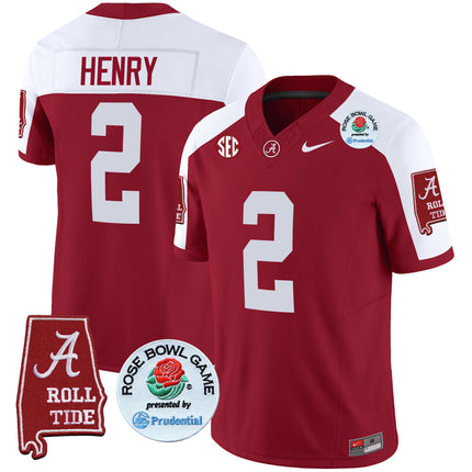 Men's Alabama Crimson Tide Rose Bowl Patch Vapor Limited Jersey - All Stitched