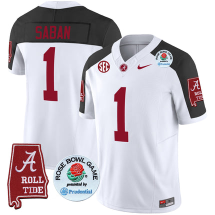 Men's Alabama Crimson Tide Rose Bowl Patch Vapor Limited Jersey - All Stitched