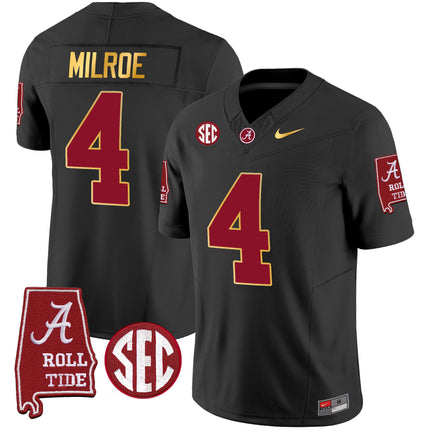 Men's Alabama Crimson Tide Gold Trim Vapor Jersey - Alabama Map - All Stitched