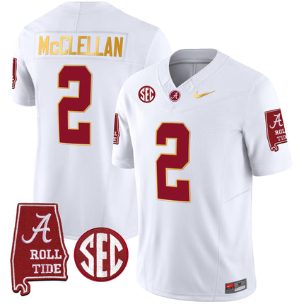 Men's Alabama Crimson Tide Gold Trim Vapor Jersey - Alabama Map - All Stitched