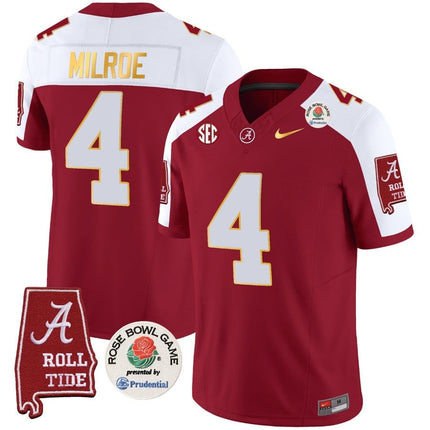 Men's Alabama Crimson Tide Rose Bowl Patch Gold Trim Vapor Limited Jersey - All Stitched
