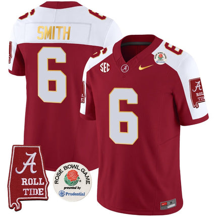 Men's Alabama Crimson Tide Rose Bowl Patch Gold Trim Vapor Limited Jersey - All Stitched