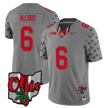 Men's Ohio State Buckeyes 2023 Gray Alternate Jersey V2 - Stitched