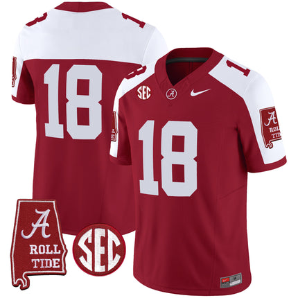 Men's Alabama Crimson Tide Vapor Limited Jersey V3 - Alabama Map - All Stitched