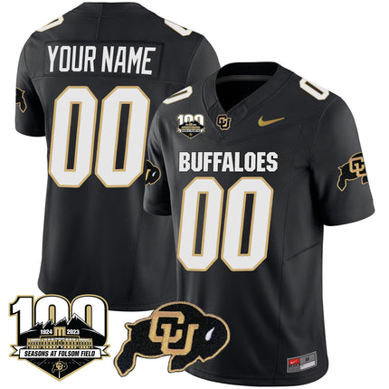 Colorado Buffaloes 100 Seasons Patch Vapor Limited Custom Jersey - All Stitched