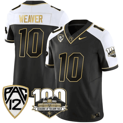 Men's Colorado Buffaloes 100th Seasons At Folsom Field Patch Vapor Gold Jersey V2 ?All Stitched
