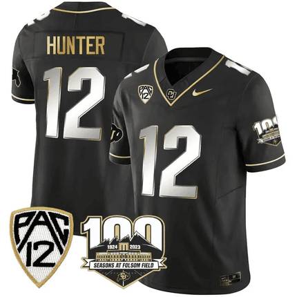 Men's Colorado Buffaloes 100th Seasons At Folsom Field Patch Vapor Gold Jersey V2 ?All Stitched