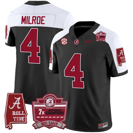 Men's Alabama Crimson Tide Nick Saban 7x Champions Patch Vapor Jersey - All Stitched