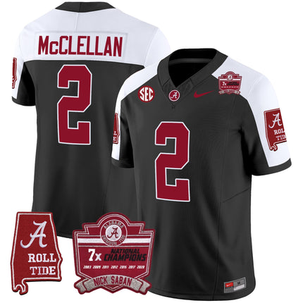 Men's Alabama Crimson Tide Nick Saban 7x Champions Patch Vapor Jersey - All Stitched