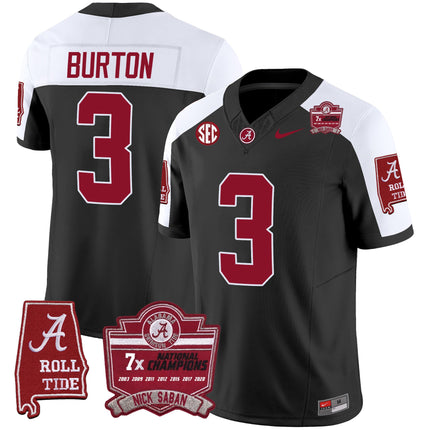 Men's Alabama Crimson Tide Nick Saban 7x Champions Patch Vapor Jersey - All Stitched