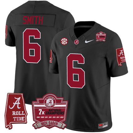 Men's Alabama Crimson Tide Nick Saban 7x Champions Patch Vapor Jersey - All Stitched