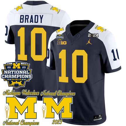 Men's Michigan Wolverines CFP 2023 National Champions Patch Vapor Jersey - All Stitched