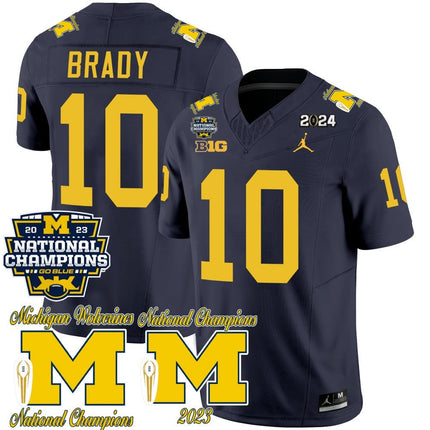 Men's Michigan Wolverines CFP 2023 National Champions Patch Vapor Jersey - All Stitched