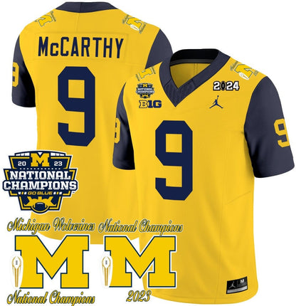 Men's Michigan Wolverines CFP 2023 National Champions Patch Vapor Jersey - All Stitched