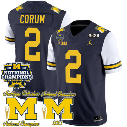 Men's Michigan Wolverines CFP 2023 National Champions Patch Vapor Jersey - All Stitched