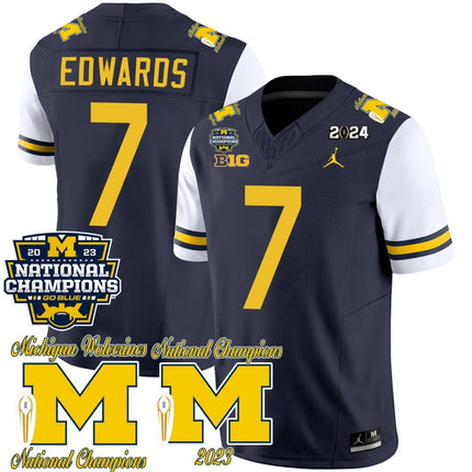 Men's Michigan Wolverines CFP 2023 National Champions Patch Vapor Jersey - All Stitched
