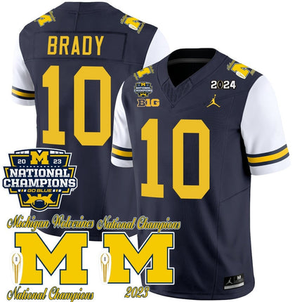 Men's Michigan Wolverines CFP 2023 National Champions Patch Vapor Jersey - All Stitched