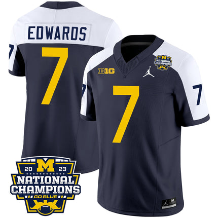 Men's Michigan Wolverines 2023 National Champions Patch Vapor Jersey V2 - All Stitched