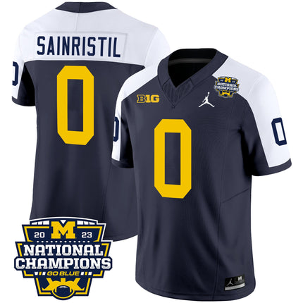 Men's Michigan Wolverines 2023 National Champions Patch Vapor Jersey V2 - All Stitched