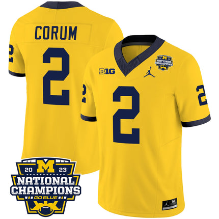 Men's Michigan Wolverines 2023 National Champions Patch Vapor Jersey V2 - All Stitched