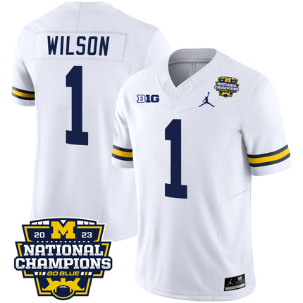 Men's Michigan Wolverines 2023 National Champions Patch Vapor Jersey V2 - All Stitched