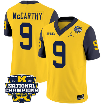 Men's Michigan Wolverines 2023 National Champions Patch Vapor Jersey V2 - All Stitched