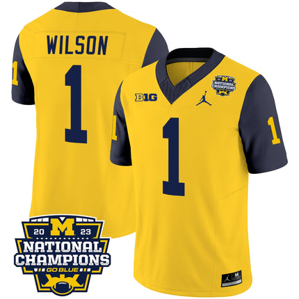 Men's Michigan Wolverines 2023 National Champions Patch Vapor Jersey V2 - All Stitched