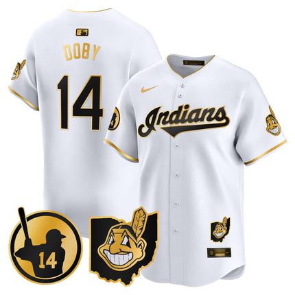 Women's Cleveland Indians Larry Doby Patch Vapor Premier Limited Jersey - All Stitched