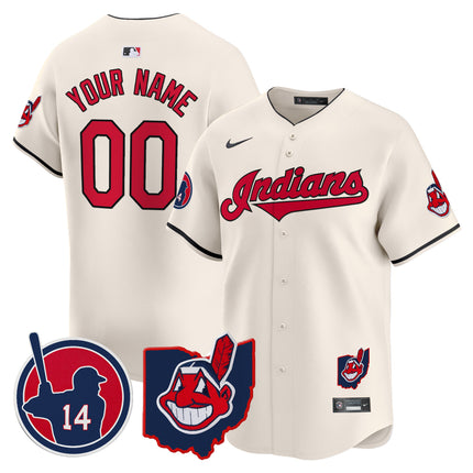 Custom Cleveland Indians Larry Doby Patch Vapor Premier Limited Jersey - All Stitched