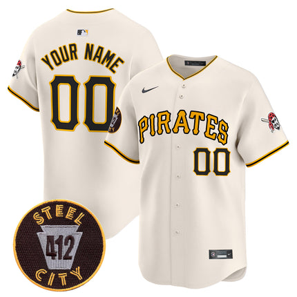 Pittsburgh Pirates 412 Patch Vapor Premier Limited Custom Jersey V3 - All Stitched