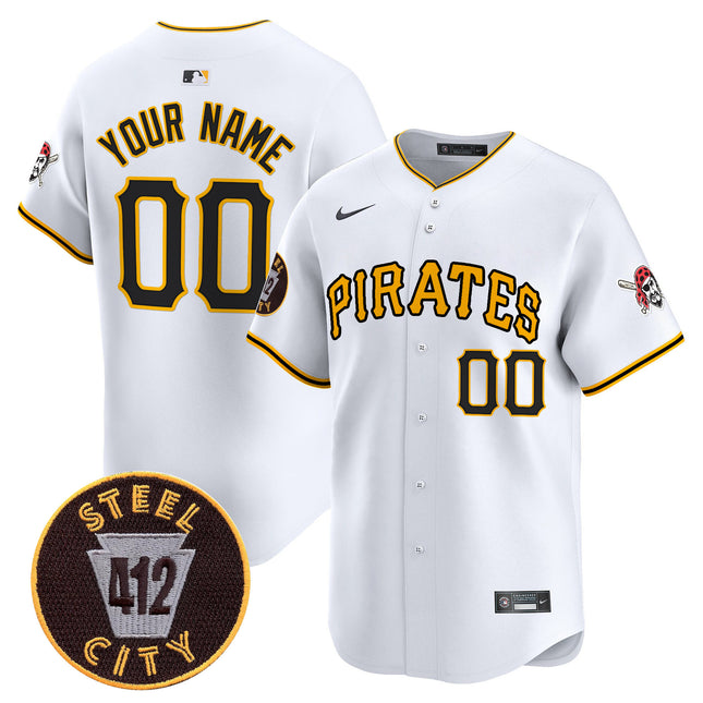 Pittsburgh Pirates 412 Patch Vapor Premier Limited Custom Jersey V3 - All Stitched