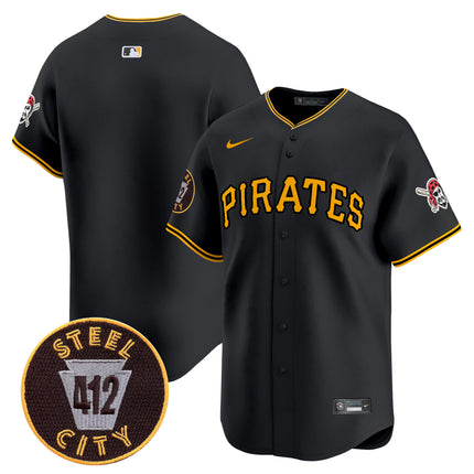 Men's Pittsburgh Pirates 412 Patch Vapor Premier Limited Jersey V3 - All Stitched