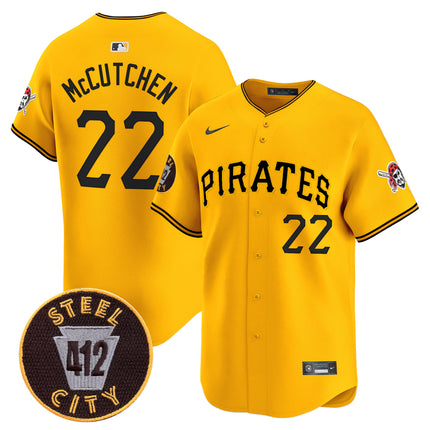 Men's Pittsburgh Pirates 412 Patch Vapor Premier Limited Jersey V3 - All Stitched