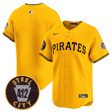 Men's Pittsburgh Pirates 412 Patch Vapor Premier Limited Jersey V3 - All Stitched