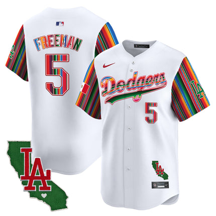 Men's Dodgers Mexico California Patch Vapor Premier Limited Jersey V5 - All Stitched