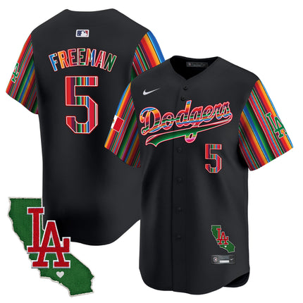Men's Dodgers Mexico California Patch Vapor Premier Limited Jersey V5 - All Stitched