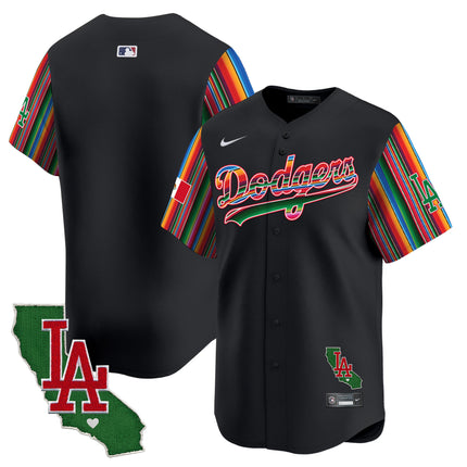 Men's Dodgers Mexico California Patch Vapor Premier Limited Jersey V5 - All Stitched