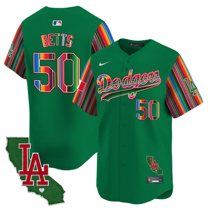 Men's Dodgers Mexico California Patch Vapor Premier Limited Jersey V5 - All Stitched