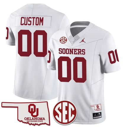 Custom Name/Gender Oklahoma Sooners 2024 SEC Patch Vapor Premier Limited Jersey - All Stitched
