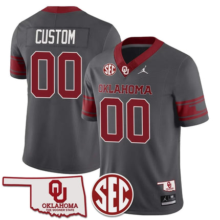 Custom Name/Gender Oklahoma Sooners 2024 SEC Patch Vapor Premier Limited Jersey - All Stitched